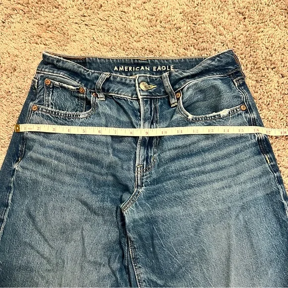 {American Eagle} ankle length distressed wide leg jeans - Picture 3 of 10